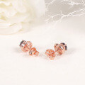 wholesale S925 Sterling Silver Rose Gold Alexandrite Gemstone Earrings, Convertible Two-Way Earrings-0-1