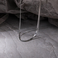 wholesale S925 Sterling Silver Women's Double Layer Snake Bone Chain Ins Minimalist Style Cross-border Wholesale-A868A-White Gold 925 Silver