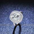 S925 Silver Moissanite Women's Ring, Extravagantly Set with a 4-Carat Rectangular Brilliant Cut-0-2