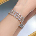 wholesale S925 Silver New European and American Live Streaming Women's Bracelet, Starlight Sparkling Bubble Full Diamond High-end Versatile Chain Bracelet Style for Drop Shipping-0-3
