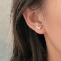 wholesale S999 Sterling Silver Butterfly Stone-Studded Earrings for Women, Light Luxury Fashion, Forest Style Exquisite Ear Accessories Trendy-0-4