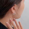 wholesale S925 Sterling Silver French-style Minimalist Hoop Earrings for Women, Korean Dongdaemun Spring Summer New Arrival Small Design Earrings-0-2