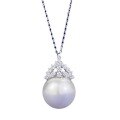 wholesale S925 Silver Metal 16mm Pearl Necklace Pendant Women's Light Luxury Daily Fashion Style Wholesale-0-4