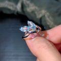 wholesale S925 sterling silver sky blue topaz leaf-shaped unique design ring for women-0-4