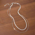 wholesale 925 silver double-layer stacked snake bone chain, elegant and high-end European and American style sweater chain, fashionable and unique necklace-0-3