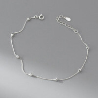 wholesale S925 Silver Nalan Fresh Sweet Ins Style Niche Design Exquisite Minimalist Waterdrop Bead Anklet S7877-S925 Silver Anklet 925 Silver
