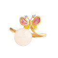 wholesale 925 Sterling Silver Vintage Chinese Style Cold Enamel Butterfly Gilded Adjustable Ring with Certificate for Women-0-4