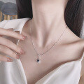 wholesale S925 Sterling Silver Simple and Trendy Star Necklace, Korean Style Minimalist Unisex Pendant Collarbone Chain-0-3