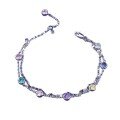 wholesale S925 silver new jewelry double-layer bubble rainbow-colored diamond bracelet adjustable for women, a hit on Xiaohongshu-0-4