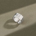 wholesale 925 Sterling Silver Korean Style 9mm Wide Plain Brushed Minimalist Versatile Ring Band-0-2