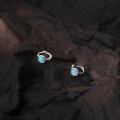 wholesale S925 Silver, Korean-style Round Synthetic Colorful Opal Ear Clasps, Summer Elegant Small Earrings M00470-0-2