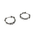 wholesale S925 Sterling Silver Korean-style Versatile Earrings, Ins Niche Artistic Retro Distorted Textured Twist Ear Clips for Women-0-4