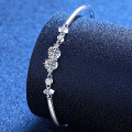 S925 Sterling Silver Adjustable Zirconia Double Star Bracelet-0-0