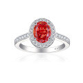 wholesale S925 Sterling Silver 15ct Gemstone Ring for Women with High-End Feel, 6*8 Ice Flower Cut-0-6
