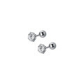 wholesale S925 Sterling Silver Single Diamond Four-Prong Round Bead Threaded Stud Earrings with Flash Diamond Screw Spiral Earrings G9267-0-4