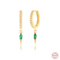 wholesale S925 sterling silver diamond-studded conical rivet ear cuff, a hot-selling cross-border ear accessory with an INS style-Gold-Purple Diamond