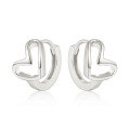 wholesale S925 Sterling Silver Plated with Gold Heart-shaped Hoop Earrings, Fashionable, Sweet, and Gentle, with a Unique Design-0-4