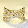 wholesale S925 silver new style three-row diamond twisted full zirconia inlaid ring, fashionable and unique for women-0-0
