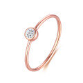wholesale 18k Rose Gold Classic Minimalist Lab-Grown Diamond Ring 01 Carat Small K Gold Ring for Women-0-4