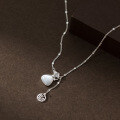 wholesale S925 silver Nalan fresh sweet ins style design diamond-inlaid cat's eye fortune bag necklace Y02019-0-2