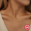 wholesale S925 Sterling Silver Summer New Fashion Choker with Infinite Loop and Luxury Heart Design-0-2