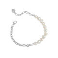 wholesale S925 Sterling Silver Korean Version Ins Niche Light Luxury Design Baroque Freshwater Pearl Chain Texture Bracelet for Women-0-5