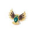 wholesale 925 Silver Designer Gemstone Brooch Pendant Owl Design High-End Natural Garnet Necklace Pendant-0-6