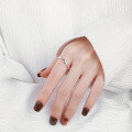 wholesale S925 Sterling Silver European and American Cross-Border Minimalist Smooth Surface Plain Solitaire Ring Versatile Adjustable Opening Ring-0-3