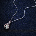 925 Silver Pendant with 05ct Moissanite, Women's Luxurious Moving Heart Necklace-0-2