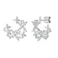 Sterling Silver Four-Leaf Clover Moissanite Necklace, Light Luxury Style-0-20