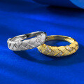 wholesale S925 Silver Italian Craft Wheat Weave Brushed Ring, Same Style as Xiaohongshu, for Daily Wear-0-3