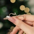 wholesale S925 Sterling Silver Light Luxury High-End Fashion Stackable Star and Moon Double Ring for Women, Delicate and Versatile-0-2