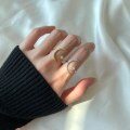 wholesale S925 Sterling Silver Cross-Border Hit Star and Moon Ring for Women, Ins Style Designed Viral Adjustable Index Finger Ring-0-2