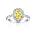wholesale S925 Sterling Silver 15ct Gemstone Ring for Women with High-End Feel, 6*8 Ice Flower Cut-0-9