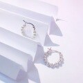 wholesale S925 sterling silver watermelon bead ear studs for women, small and unique design, high-end fashion, luxury, ear-friendly for healing piercings, versatile earrings-0-1