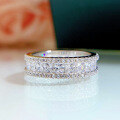 wholesale S925 silver new bezel-set princess-cut precision full-diamond micro-pave ring for cross-border women-0-5