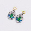 wholesale S925 sterling gold-plated enamel process new Chinese-style earring pendant-0-3