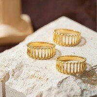 wholesale S925 Sterling Silver Red Elk Full Body Fashion Minimalist Unique Original Versatile Commute Ring Light Luxury Pinky Ring for Women-BZ0476-Gold US size 10