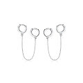 wholesale S925 silver ear clip, women's Korean style fresh and simple wind surface double earring hole elegant single earring G7420-0-4