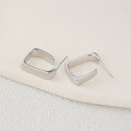 wholesale Metal material, geometric square fashion 925 sterling silver niche minimalist ins style earrings,-0-3