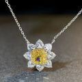 wholesale S925 Sterling Silver Cross-Border Hit Women's HW Same Style Sunflower Daisy Pendant Collarbone Necklace with High-End Feel-0-0