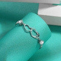 wholesale S925 Sterling Silver Moissanite Heart Bracelet, Minimalist and Versatile Bangle, Heart-shaped Fashionable and Elegant Advanced Jewelry-0-2