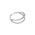 wholesale S925 Sterling Silver Double Layer Minimalist Korean Style Ins Design Women's Silver Ring-0-4