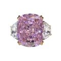 wholesale 925 Sterling Silver Pink Large Carat Ring for Women 14X18 Size Billionaire's Joy Ring Ice Flower Cut Wholesale-0-4