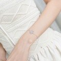 wholesale Sterling silver with hand-set blue spinel and white zircon snowflake Christmas bracelet, Japanese and Korean light luxury hand accessory,-0-1