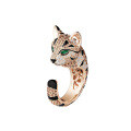 wholesale 925 Silver Gold-Plated Ring with High-Carbon Diamonds, Enamel Bengal Leopard Cat High-End Jewelry for Women-0-4