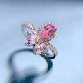 wholesale S925 Silver New Style High Carbon Diamond Powder 4*7 Pear-Shaped Ring for Women,Ins Style Ring-0-1