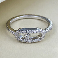 wholesale S925 Sterling Silver Europe and US Cross-Border Minimalist Versatile Index Finger Paperclip Ring Full Pavé Zirconia Row Ring Live Streaming One-Piece Drop Shipping-R1375 8