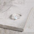 wholesale S925 Sterling Silver Irregular Line Oval Opal Moonstone Ring, Women's Korean Style Minimalist Niche Luxury Design Band-0-5