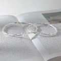 wholesale Metal Double Heart Möbius Couple Bracelet, Minimalist Twisted Loop Love Open Bangle for Him and Her-0-3